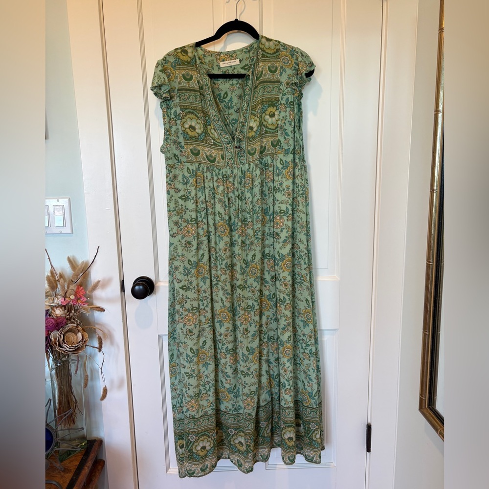Spell & The Gypsy Boho Floral Maxi Dress - Green